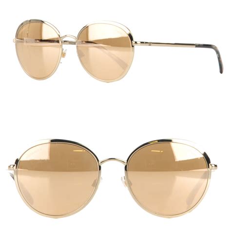 chanel sunglasses gold round|chanel round sunglasses price.